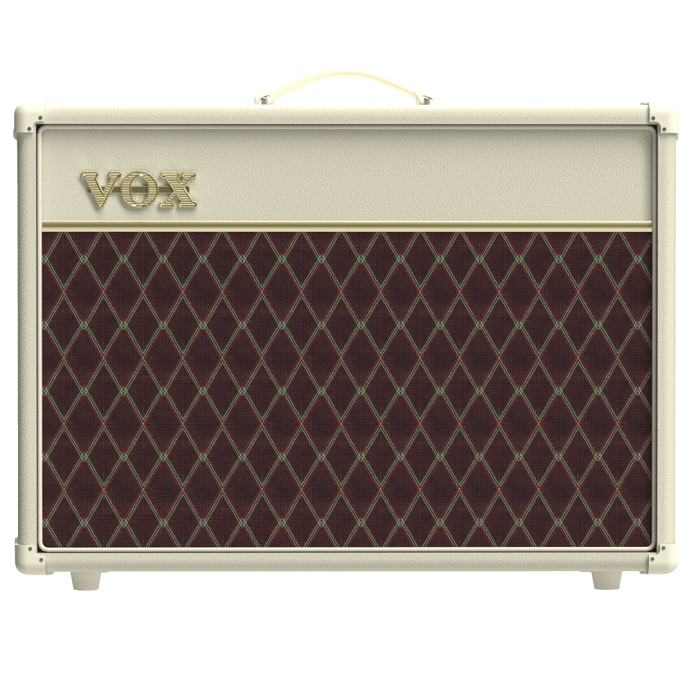 cream and brown VOX amplifier