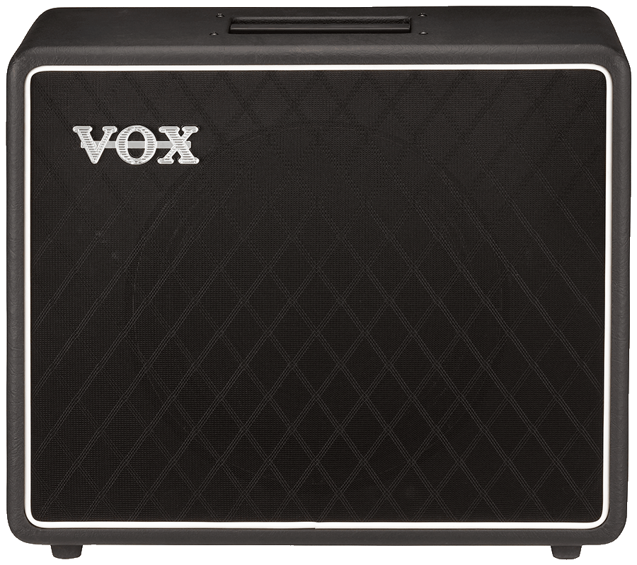 front view of black VOX cabinet