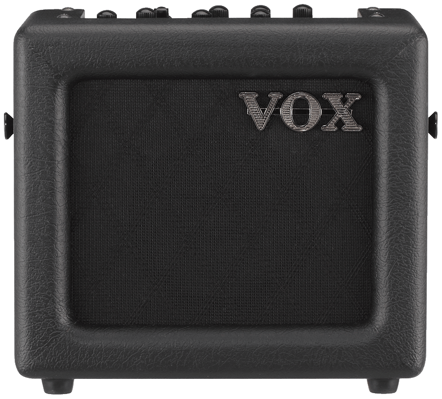 front view of black VOX mini amplifier