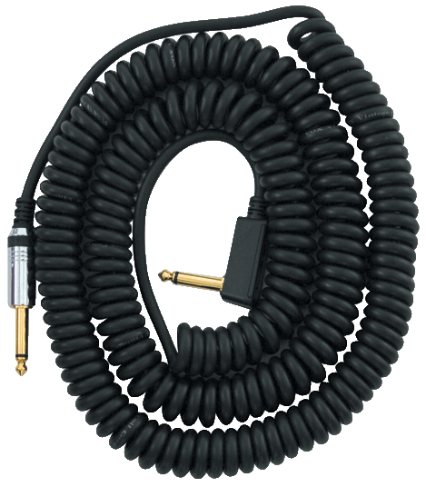 closeup of black VOX coiled cable