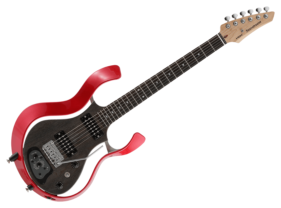 full front view of red VOX Starstream electric guitar