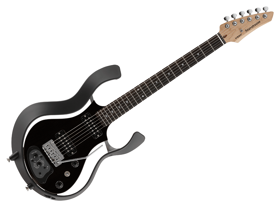 full front view of black VOX Starstream electric guitar
