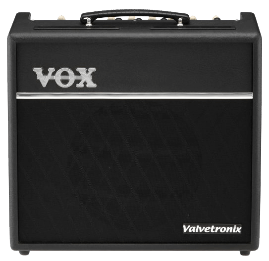 front view of black VOX amplifier