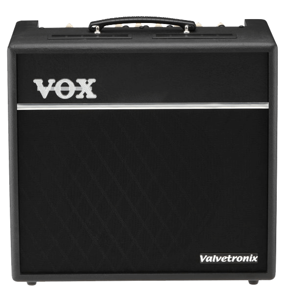 front view of black VOX amplifier