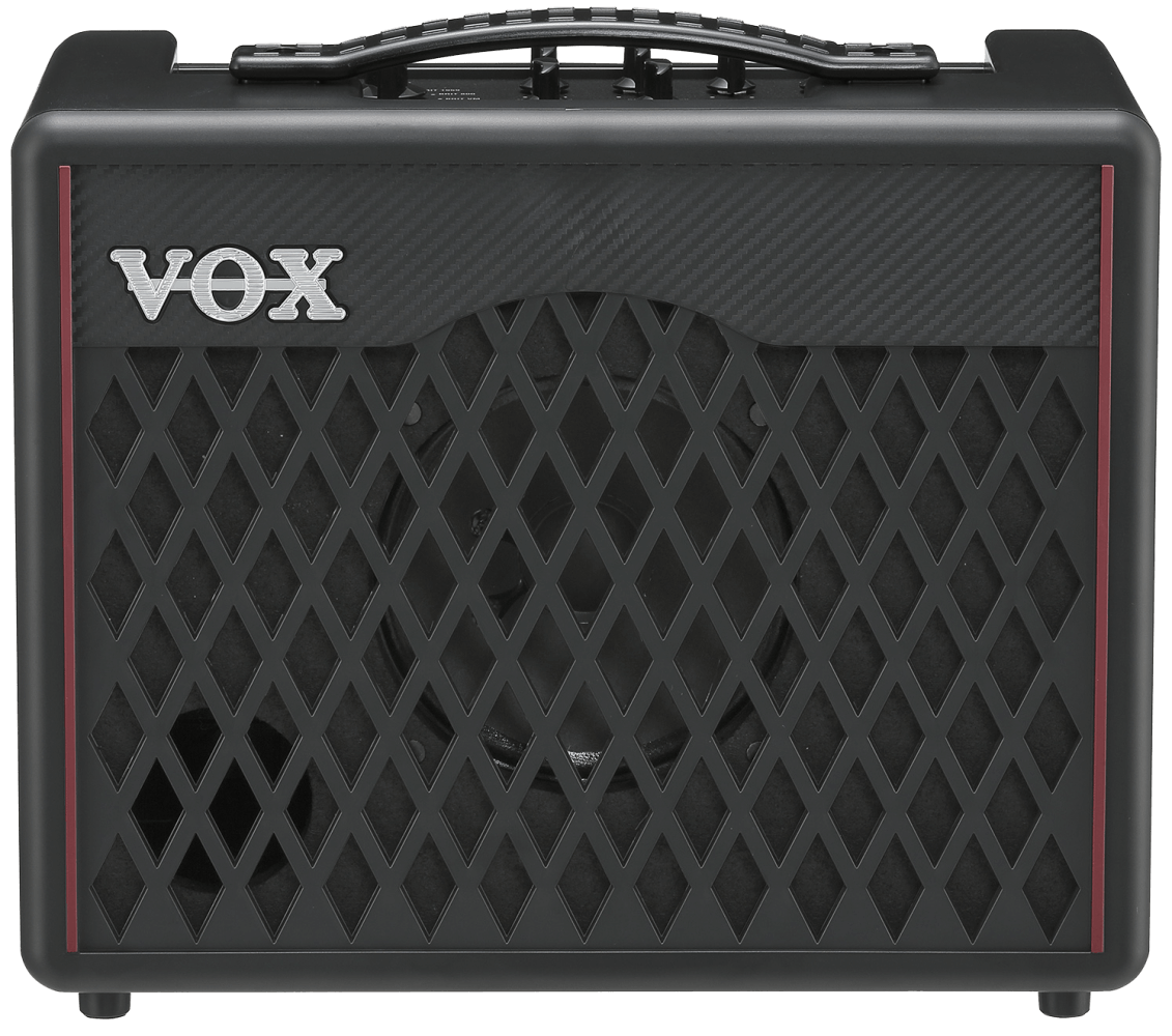 front view of black VOX amplifier