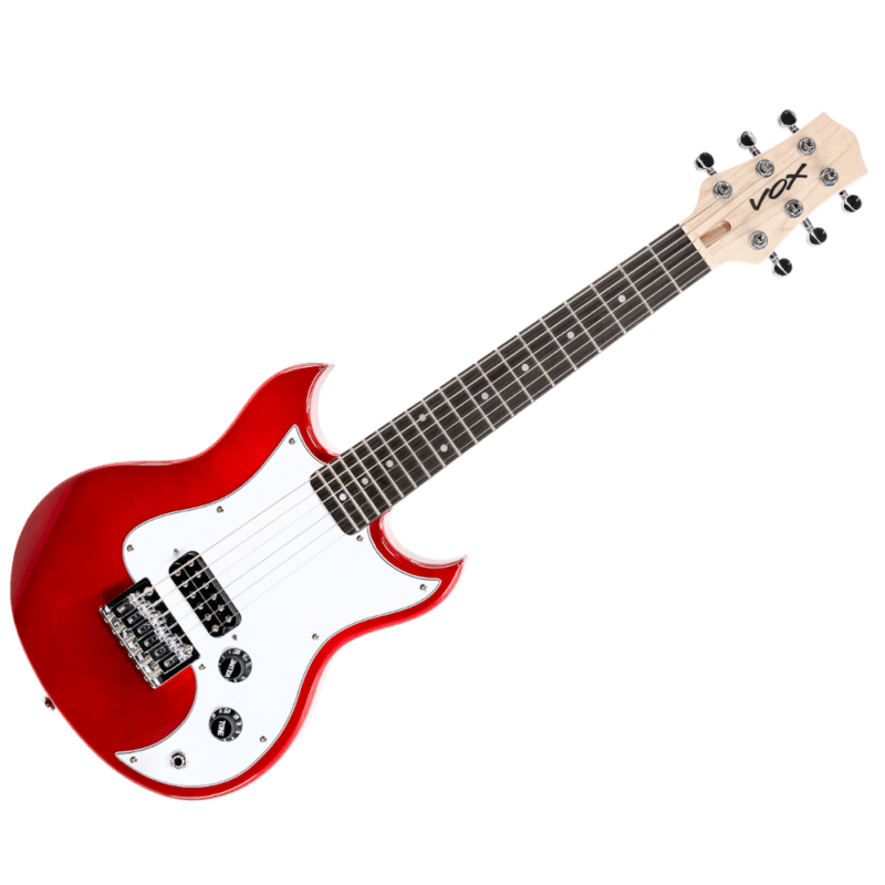 red VOX mini electric guitar