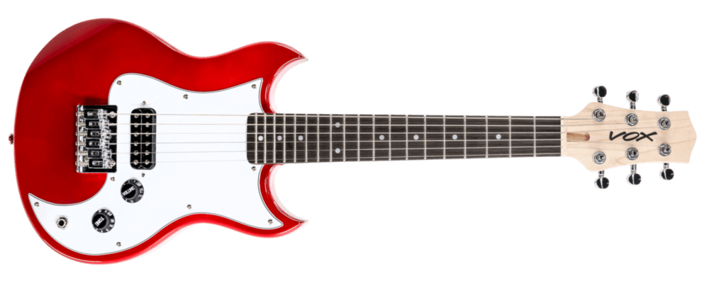 red VOX mini electric guitar