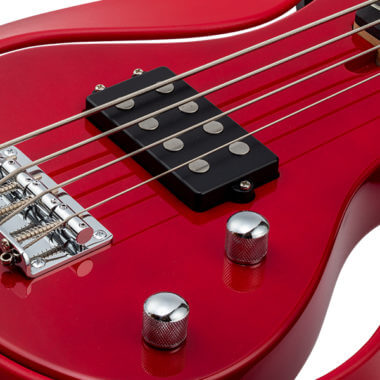 closeup of red VOX Starstream electric guitar