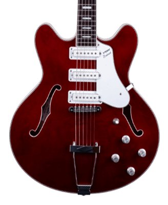body of red VOX electric guitar