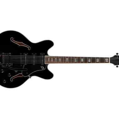 black electric guitar