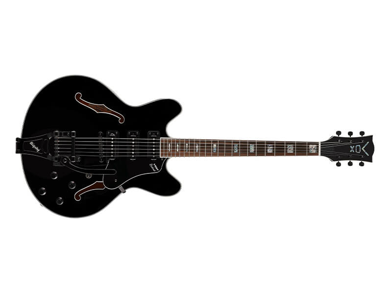 black electric guitar