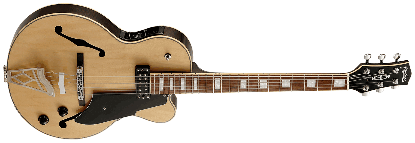 Vox Giulietta Vga-5td Archtop Electric Guitar Natural Gunmetallic horizontal.