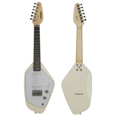 Vox Mark V Mini Guitar white front and back.