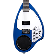 Vox APC-1 Travel Guitars With Built-In Amp And Rhythm Blue Metallic body closeup