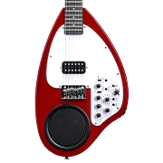 Vox APC-1 Travel Guitars With Built-In Amp And Rhythm Red Metallic body closeup