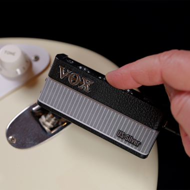 Vox amPlug3 Headphone Guitar Amplifier plugin on white electric guitar
