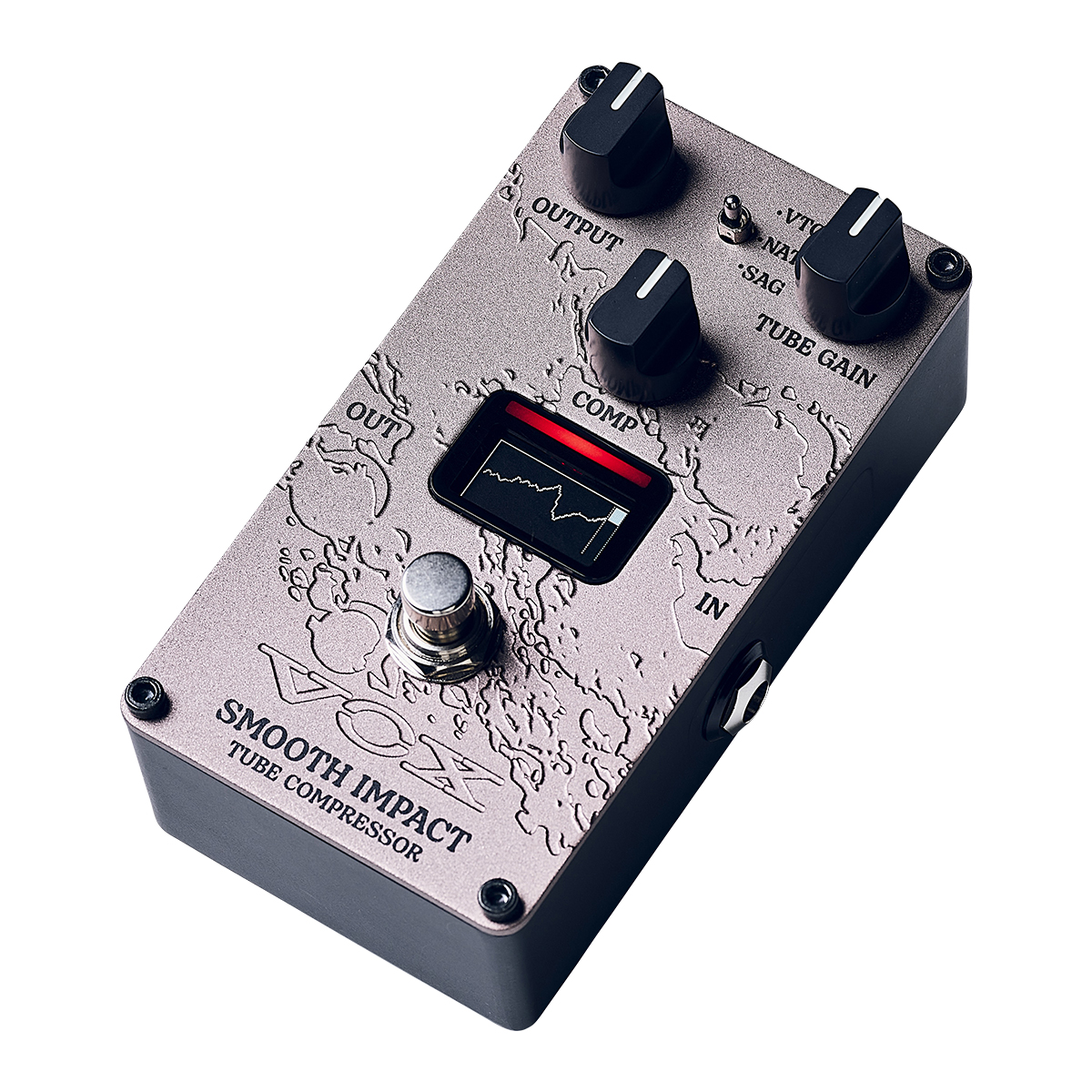 Vox Valvenergy Smooth Impact Tube Compressor Guitar Effects pedal top angled