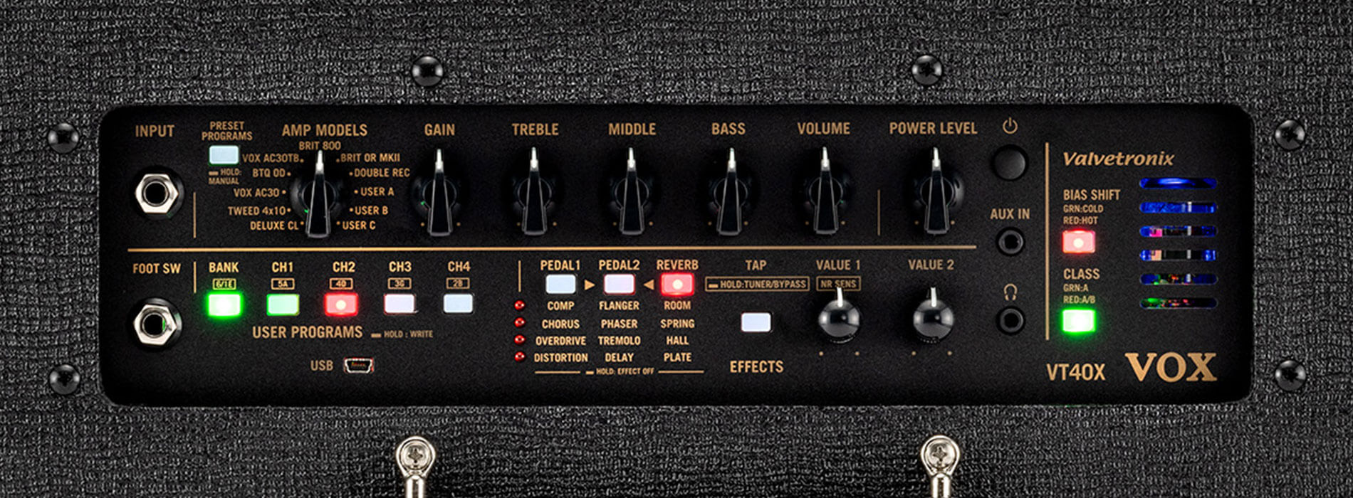 VOX VT40X Classic Blue Modeling Electric Guitar Amplifier.