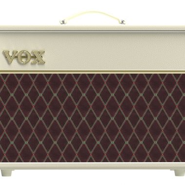 brown and cream VOX amplifier