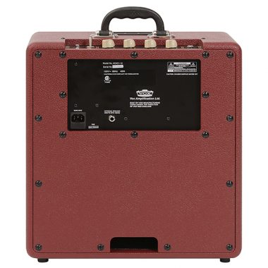 back of red VOX amplifier