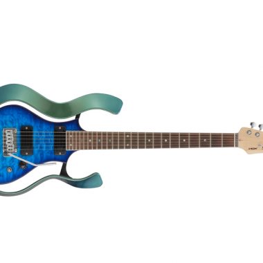 green and blue VOX electric guitar