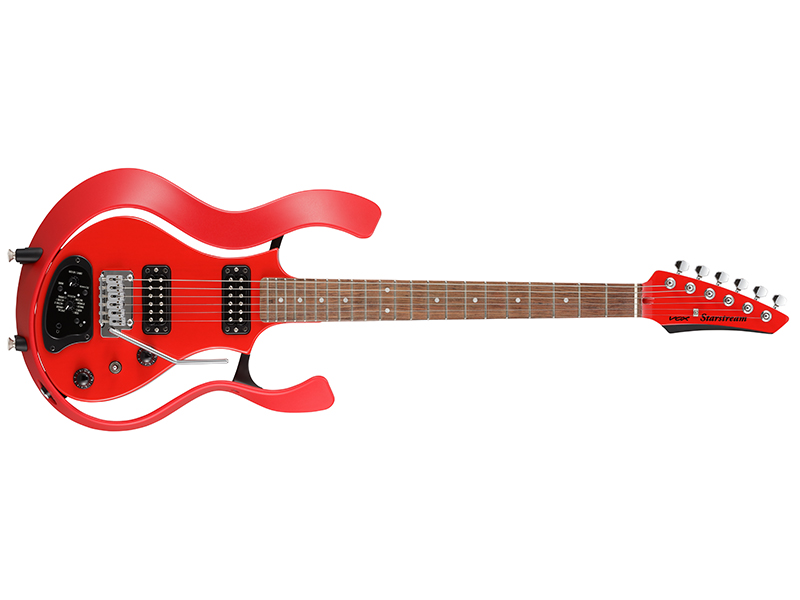 red VOX electric guitar