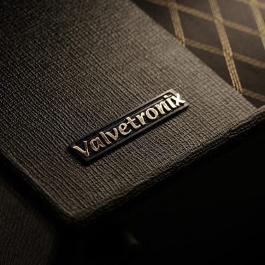 closeup of Valavetronixs label on VOX amplifier